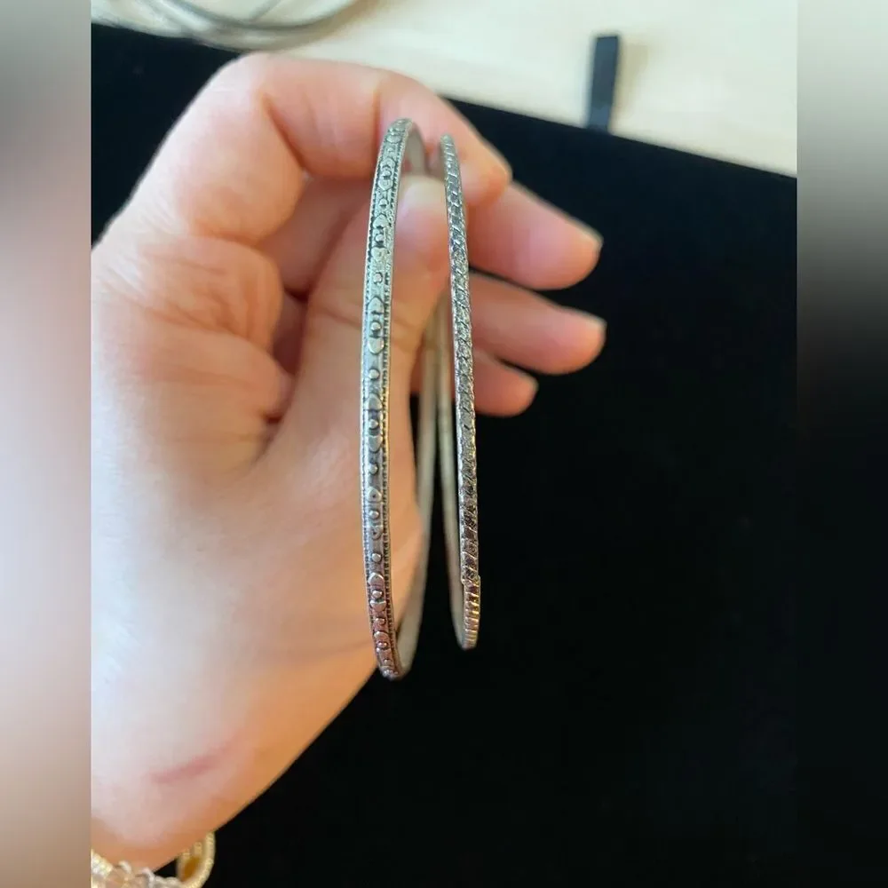 Y2K Lot of 13 Quality Chic Minimalist Silver Bangles